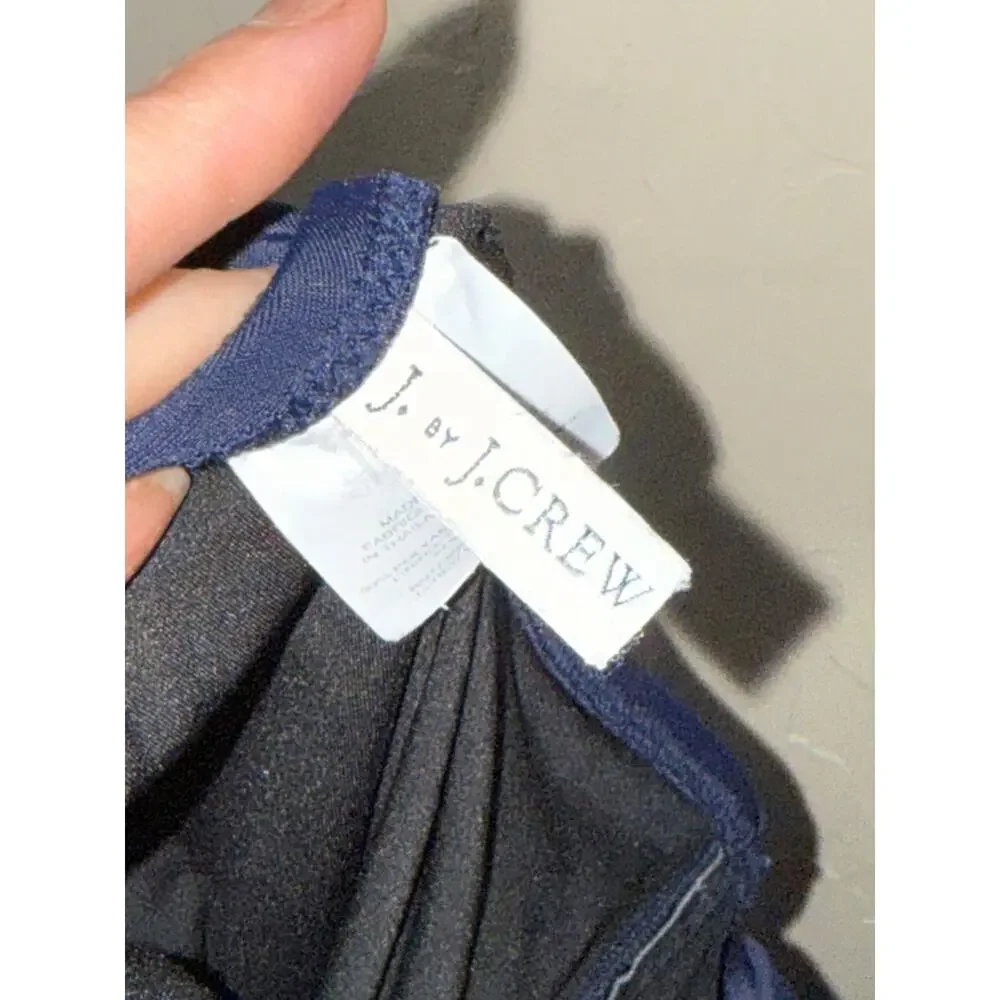 J. Crew one shoulder ruffle navy blue one piece swim size small